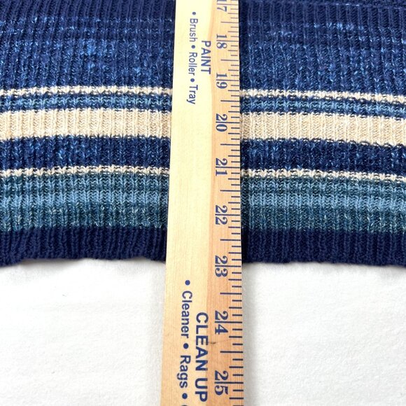 Denim & Supply Ralph Lauren Womens Striped Blue Cotton Knit Pullover Sweater S/P - Picture 8 of 8